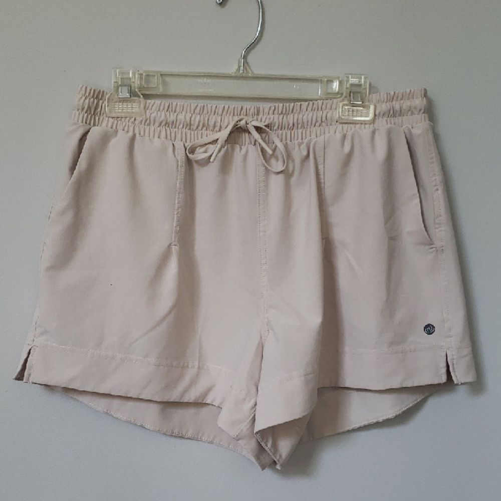 Apana Shorts Women's XL Tan Athletic 4" Yoga Lightweight Neutral Pocketed